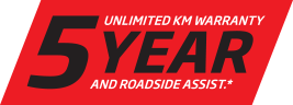 5 Year Unlimited Km Warranty and Roadside Assist